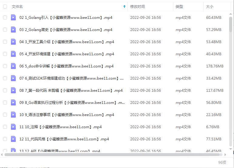 图片[2]-2021录制GO语言开发从入门到实战，Golang全套VIP课程96集全【马SBin】-小蜜蜂资源网