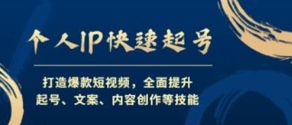 个人IP快速起号 打造爆款短视频全面提升起号文案内容创作等技能-小蜜蜂资源网