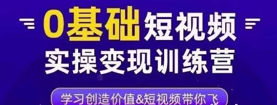 零基础短视频实操变现训练营 3大体系成就百万大V-小蜜蜂资源网